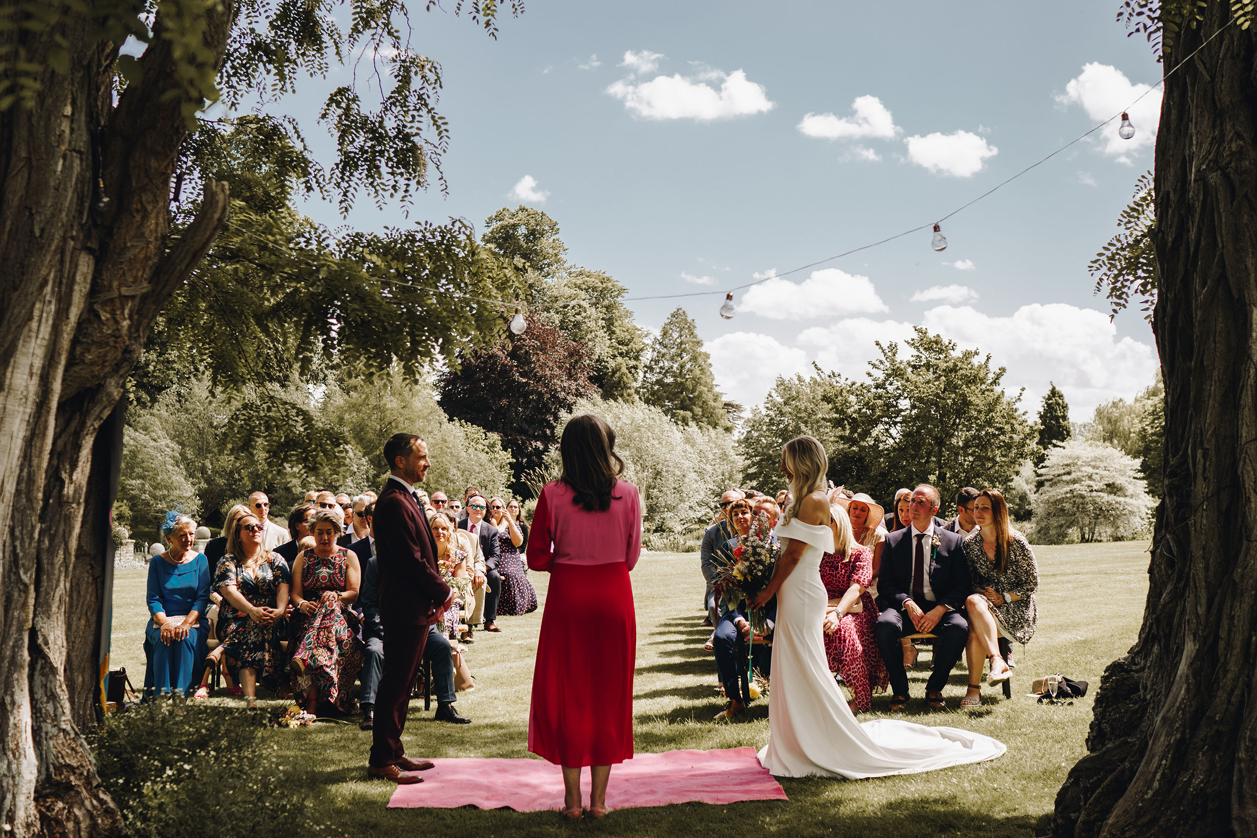 Becki and Nick during their humanist wedding ceremony at Talton Lodge