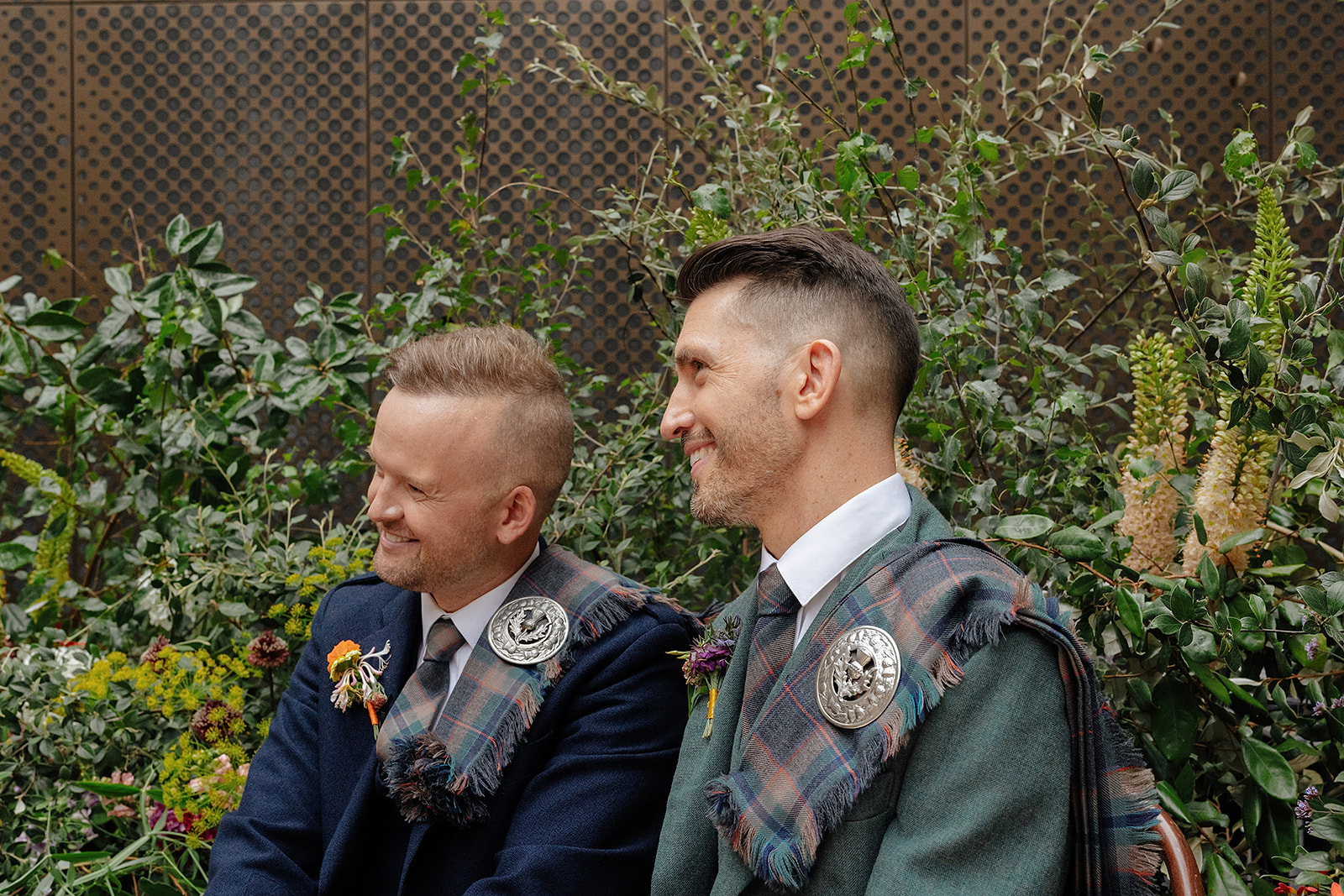 Ryan and Marcus during their Humanist ceremony 