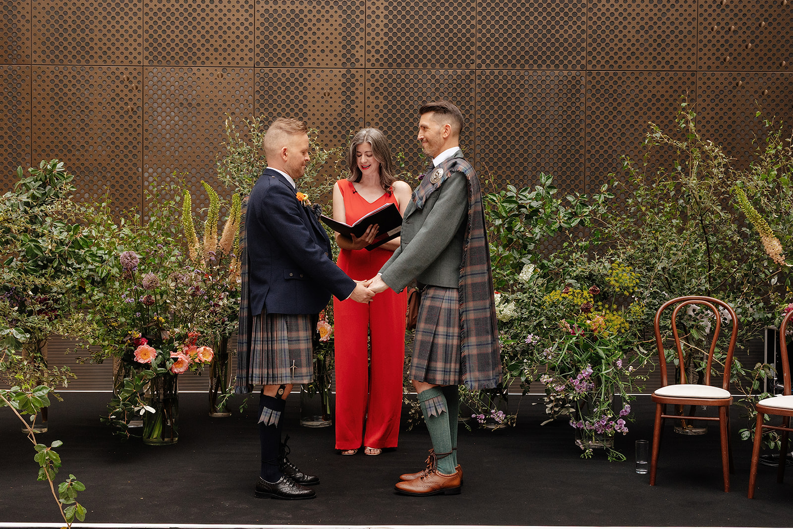 Wedding celebrant, Laura Gimson, conducting ceremony at Hackney Town Hall