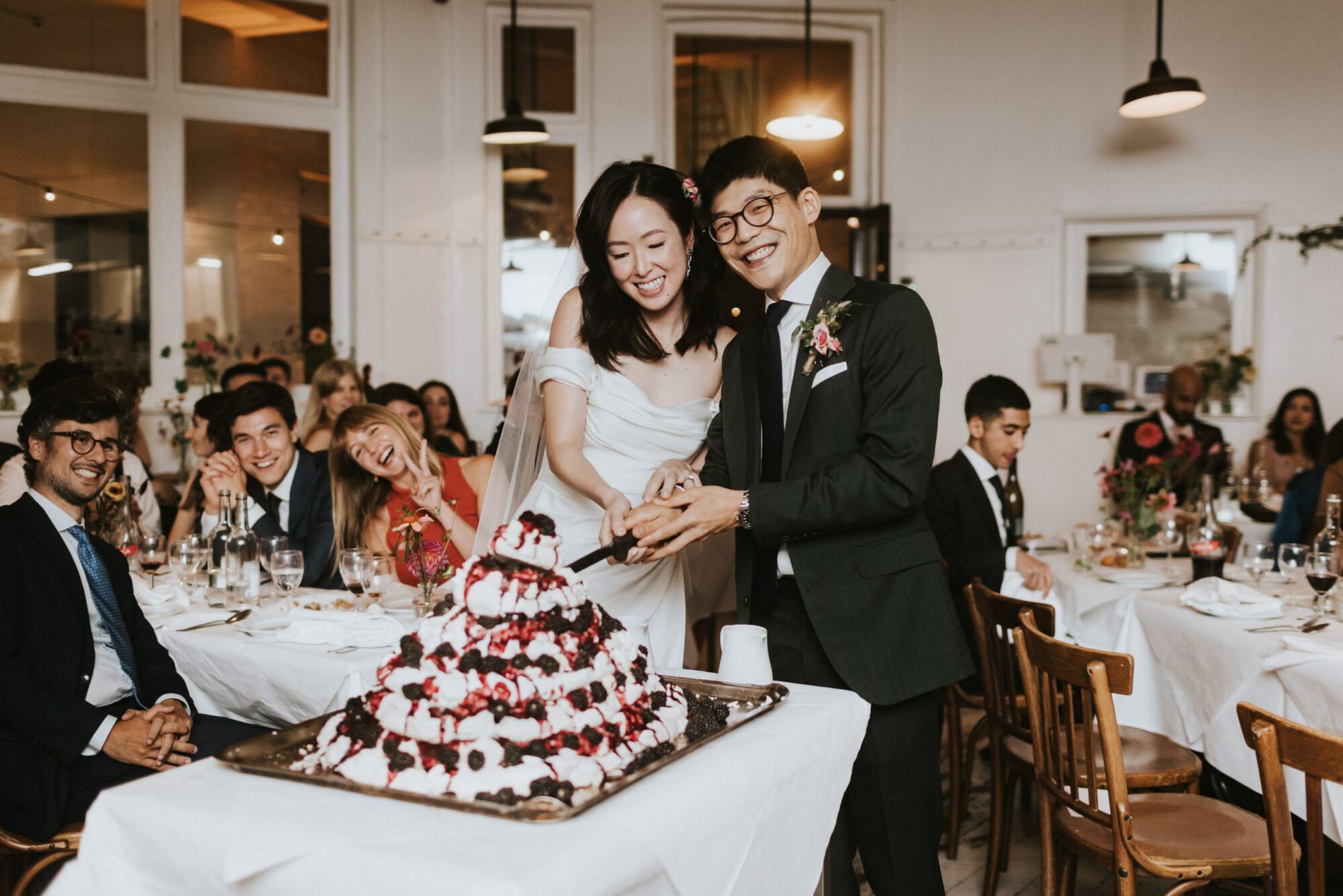 Pavlova wedding cake at St John