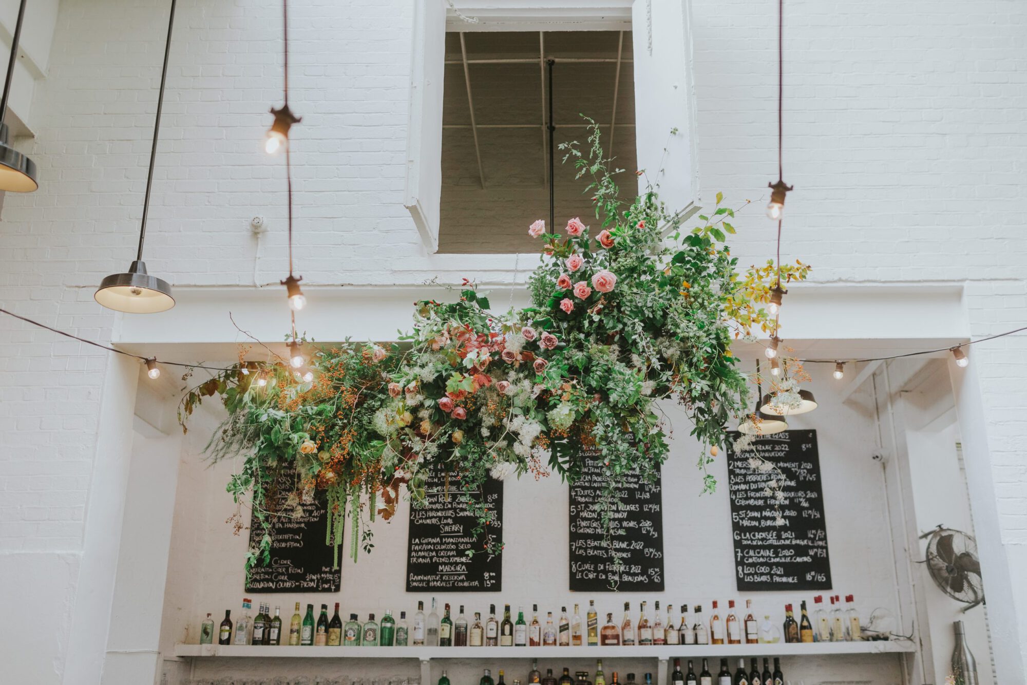 St John restaurant with wedding flowers